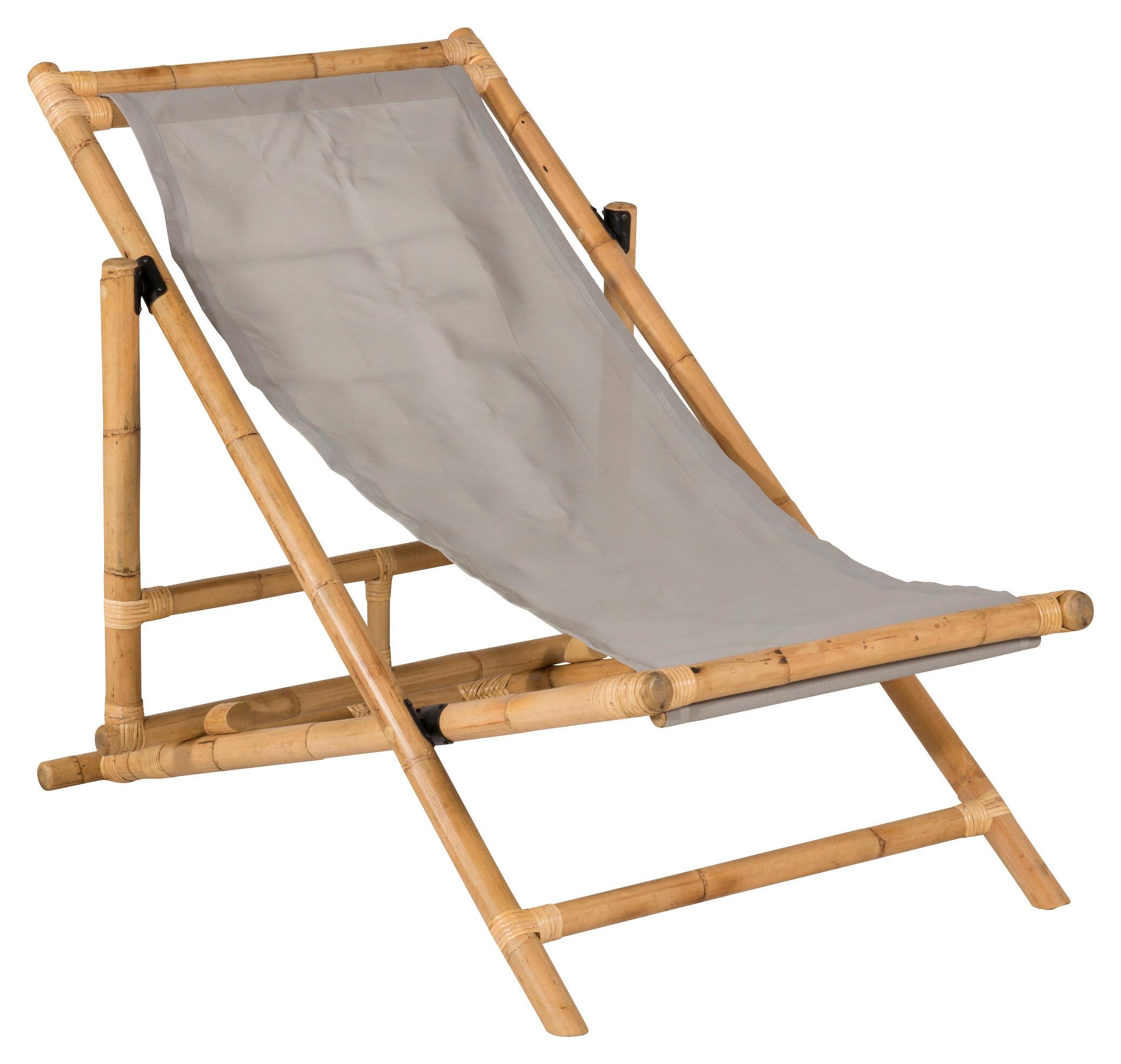 Strandsessel Cane - Grau, KONVENTIONELL, Holz/Textil (73/79/73cm) - Gardenson
