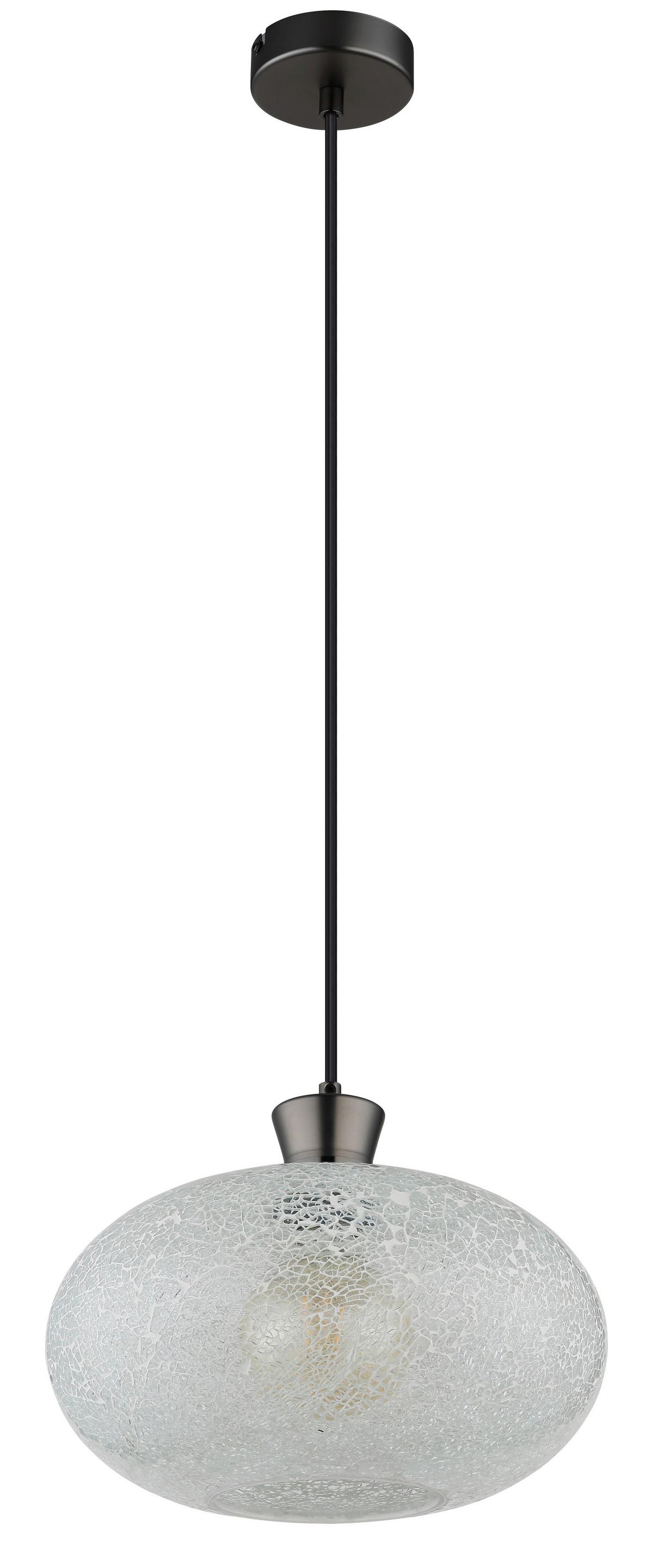 Hängeleuchte Exkl. 1xe27, 40w - Klar/Schwarzchrom, Design, Glas/Kunststoff (30/120cm) - Globo