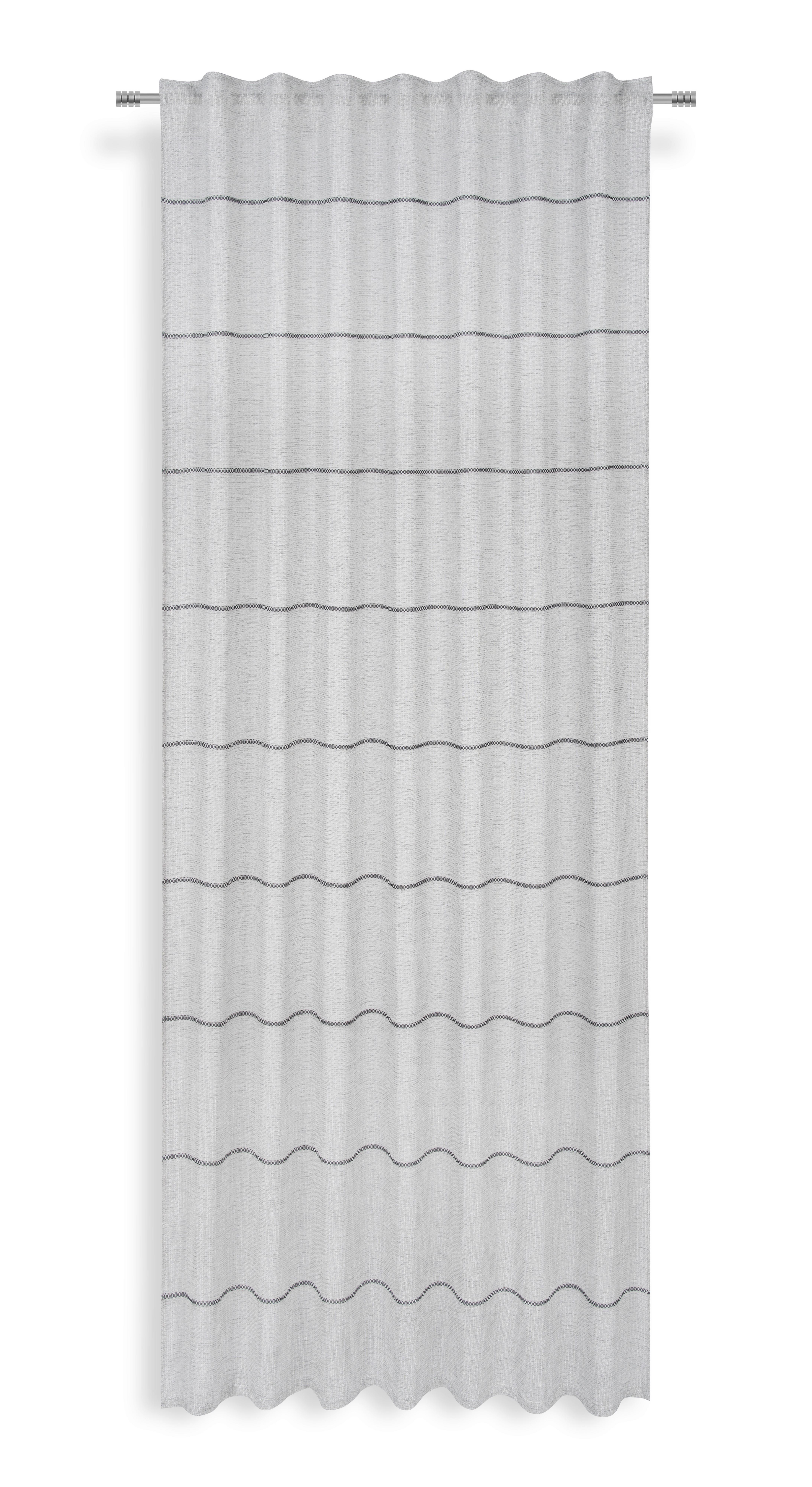 Készfüggöny Esra - Ezüst, modern, Textil (140/245cm) - Luca Bessoni