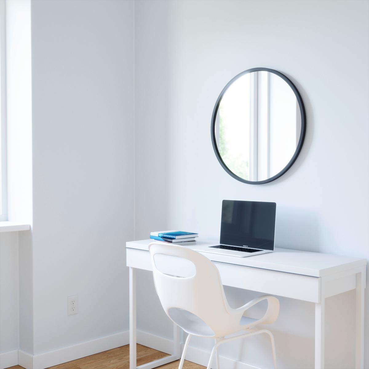 NÁSTENNÉ ZRKADLO MIRORE - čierna, Design, plast/sklo (61cm) - Umbra