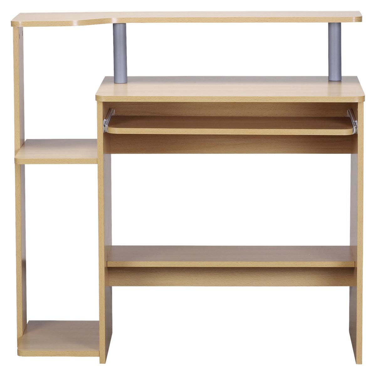Computertisch Mit Ablagefächer B 94cm H 90cm, Buchedekor - Buchefarben, KONVENTIONELL, Holzwerkstoff (48/94/90cm) - MID.YOU