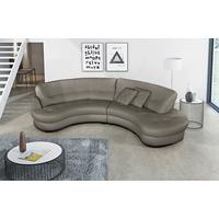 Ecksofa Bretania Schlammfarben, S: 300x113 cm - Schlammfarben/Schwarz, Design, Leder/Textil (300/113cm) - Livetastic