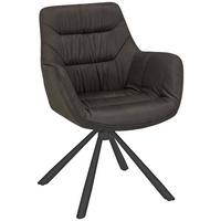 Židle s područkami Rebell, šedá - šedá/černá, Moderní, kov/textil (62/83,5/63cm) - Mömax
