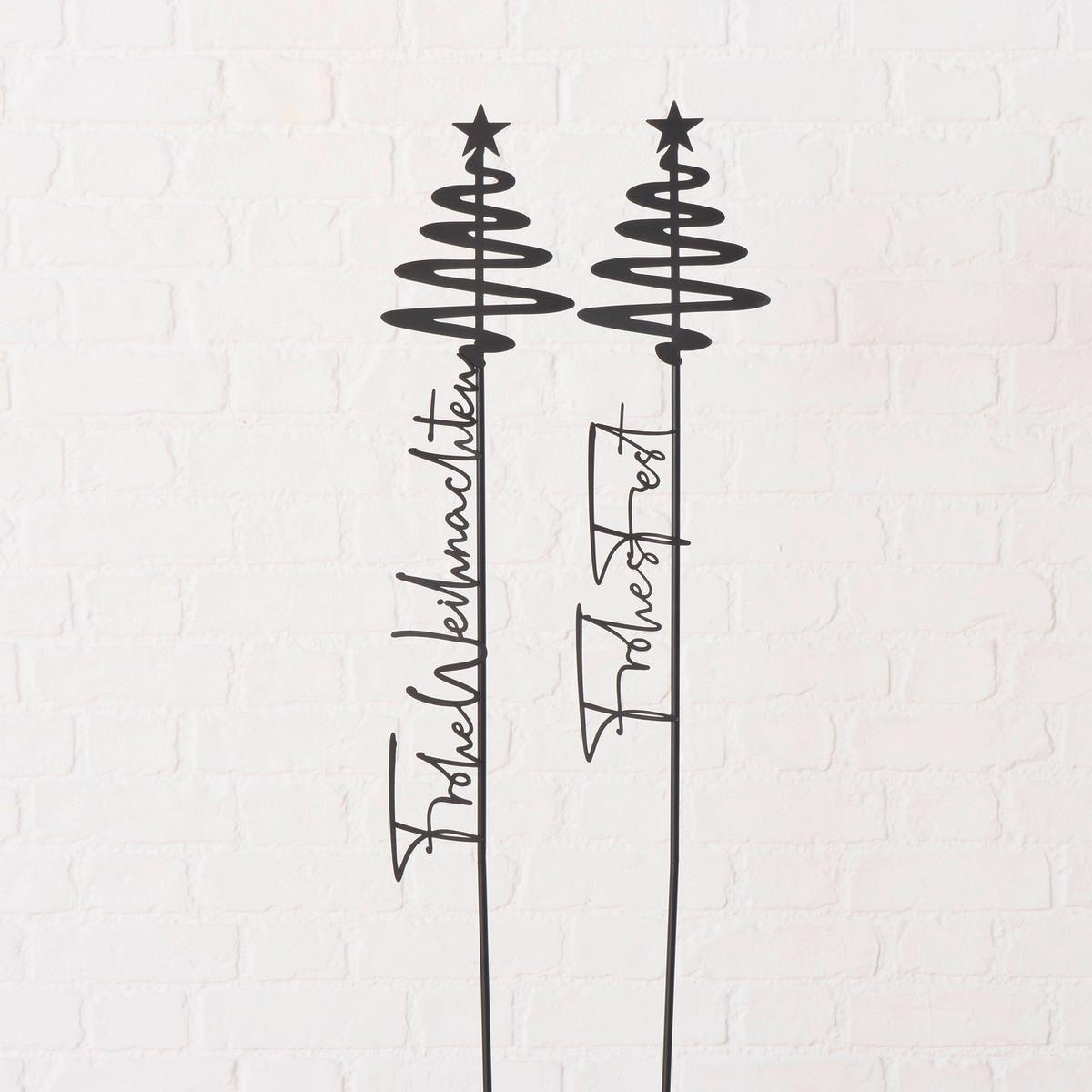 Gartenstecker Gartenstab - Schwarz, Basics, Metall (18/120/1cm) - Luca Bessoni