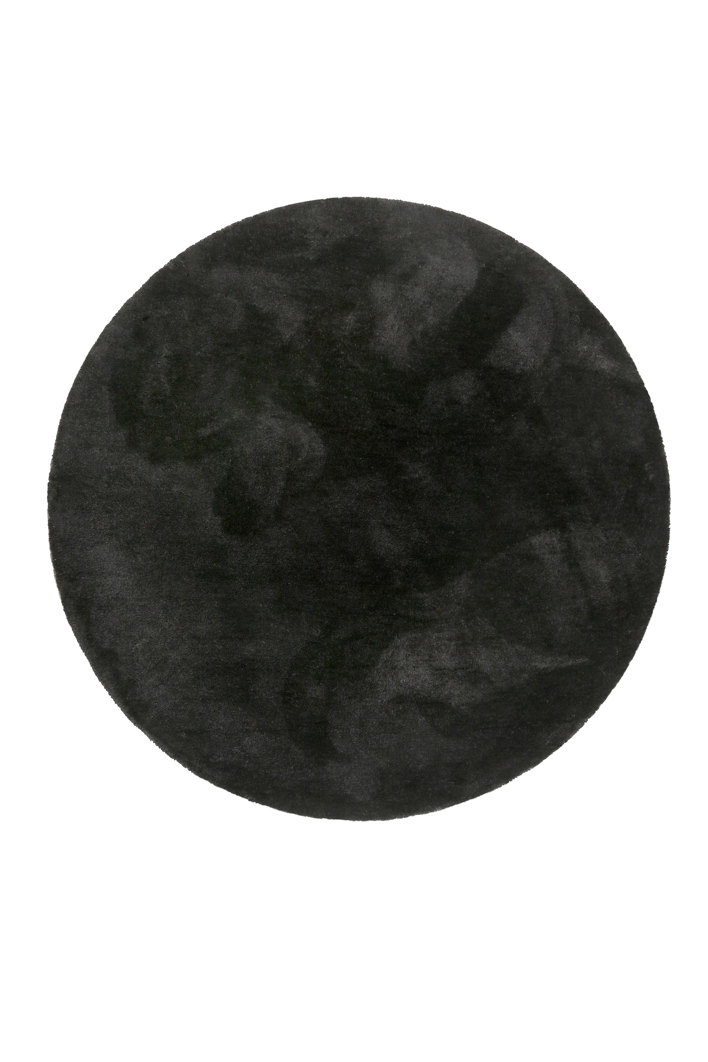 Hochflorteppich Schwarz, Ø: Ca. 120 Cm - Schwarz, Basics, Textil (120cm) - Esprit