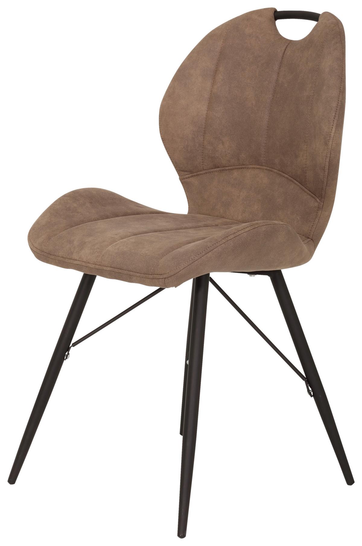 Schalenstuhl Kate S Schlammfarben 2er-Set - Schlammfarben/Schwarz, MODERN, Textil/Metall (50/86/56cm) - MID.YOU