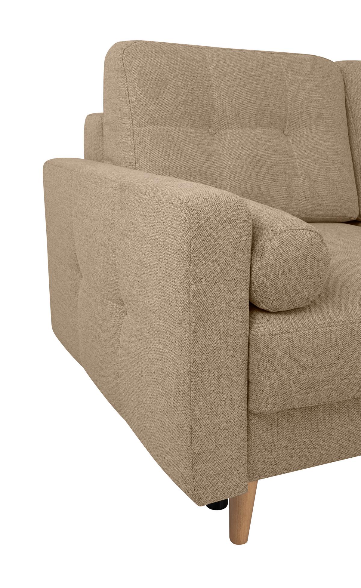 Ecksofa Noret, Hellbraun S: 242x242 Cm - Hellbraun/Buchefarben, Design, Textil (242/242cm) - MID.YOU