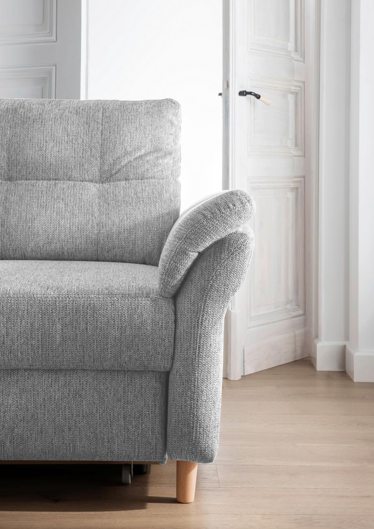 Ecksofa Brizzini Silberfarben S: 206x264 Cm - Silberfarben/Naturfarben, MODERN, Textil (206/264cm) - Livetastic