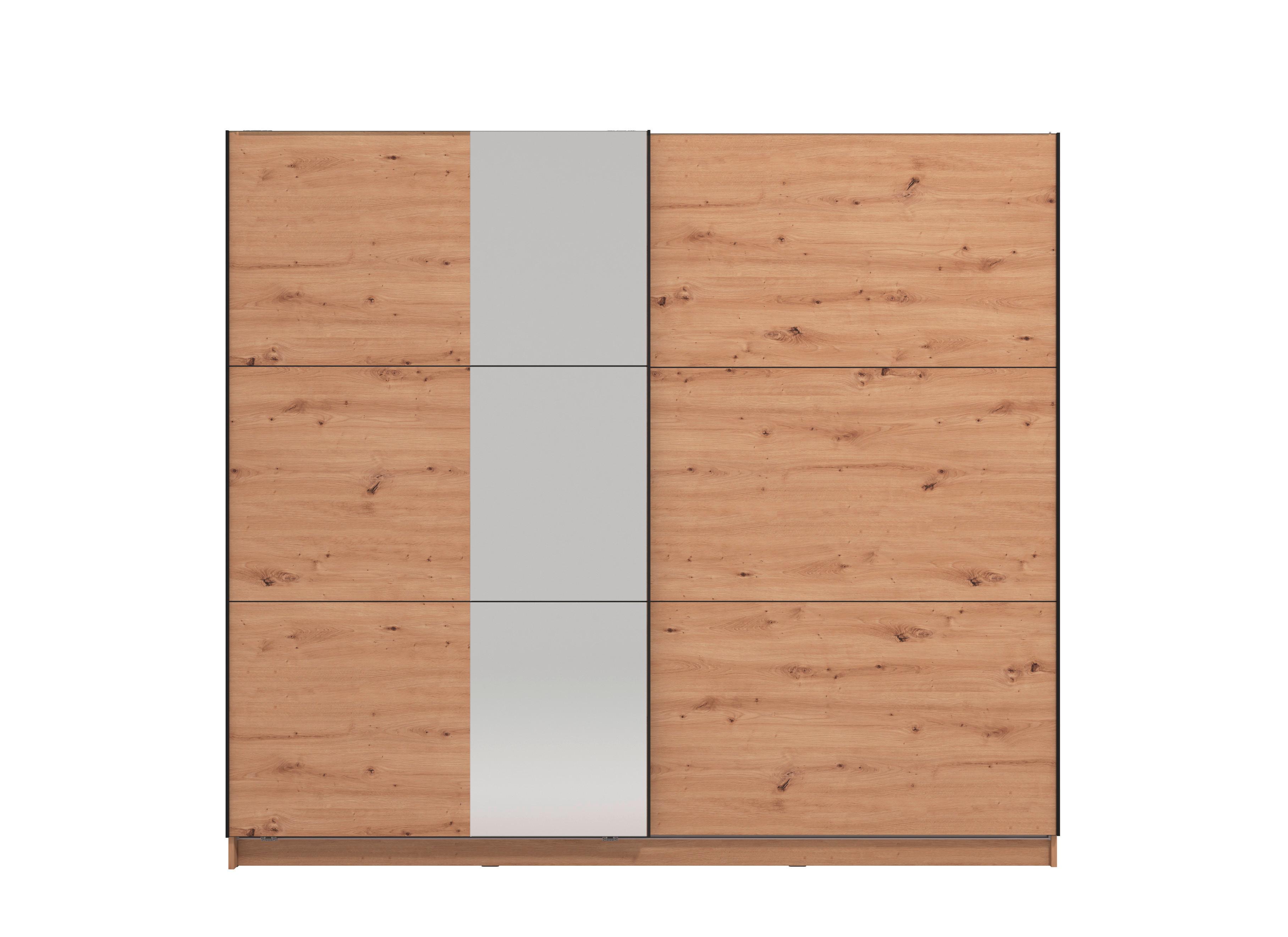 Tolóajtós Szekrény Sierra 236/210 Cm - tölgyfa, Basics, faalapú anyag (236,5/210/62,5cm)