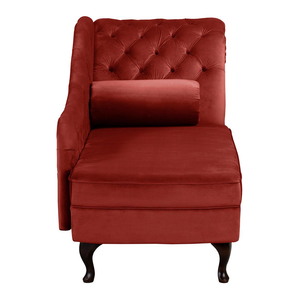 Récamiere Pako Bordeaux B: 185cm - Bordeaux/Braun, Design, Textil (185/93/75cm) - Livetastic