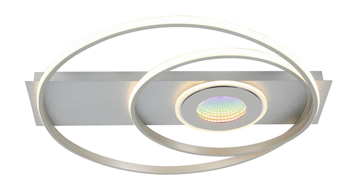 LED-Deckenleuchte Camilla - Silberfarben/Alufarben, Basics, Kunststoff/Metall (65/60/7,5cm) - Luca Bessoni