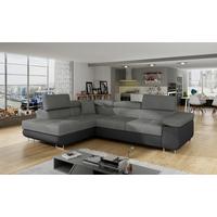 Ecksofa Anton Grau/Schwarz S:203x272cm - Chromfarben/Schwarz, Design, Textil (203/272cm) - MID.YOU
