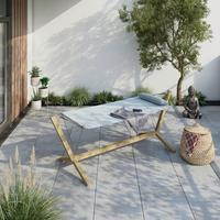 Hängematte Cesena - Gelb/Hellgrau, MODERN, Textil/Metall (296/111/108cm) - Beldano