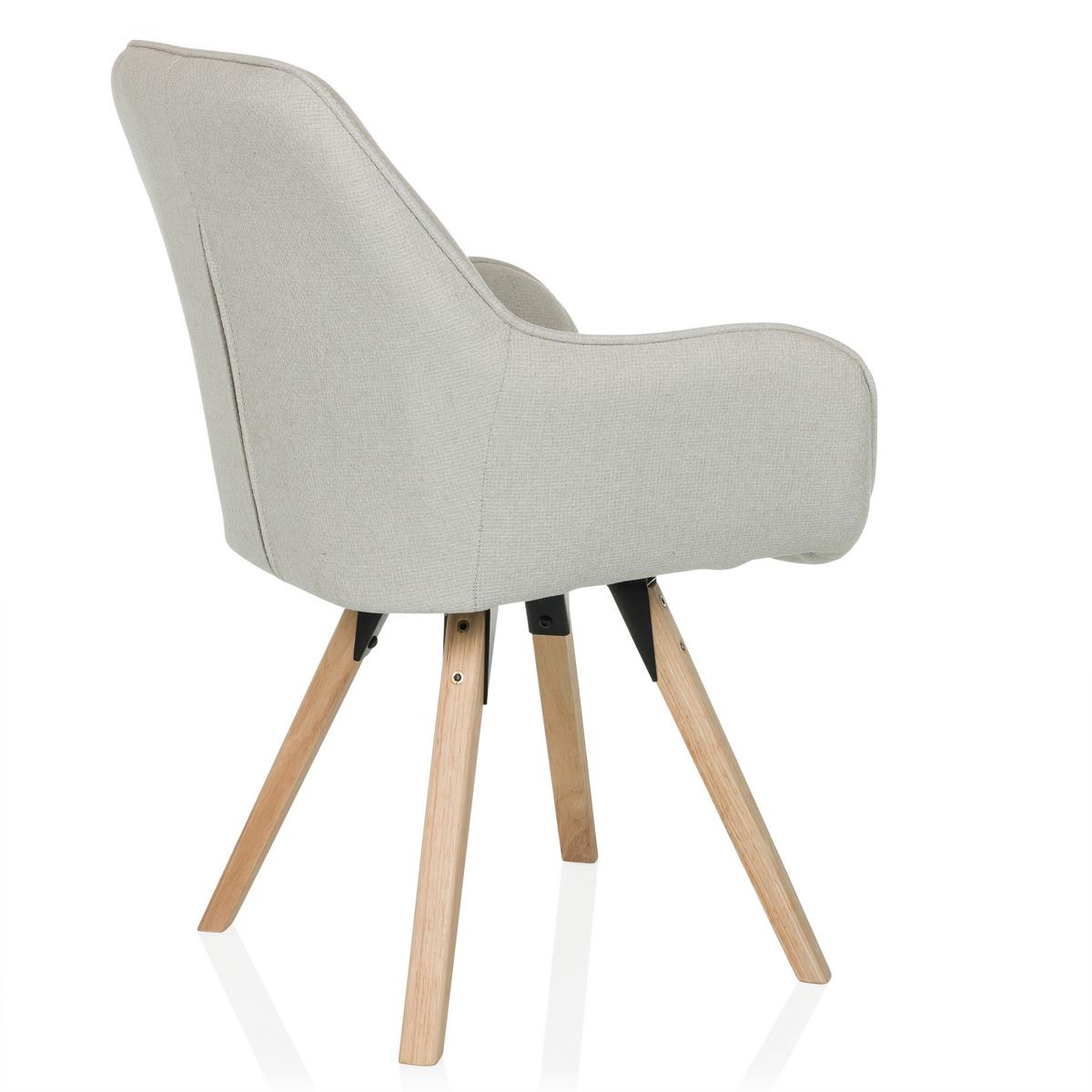Armlehnstuhl Scandi Ted Creme B: 56 cm - Buchefarben/Creme, MODERN, Holz/Textil (56/84/62cm) - MID.YOU
