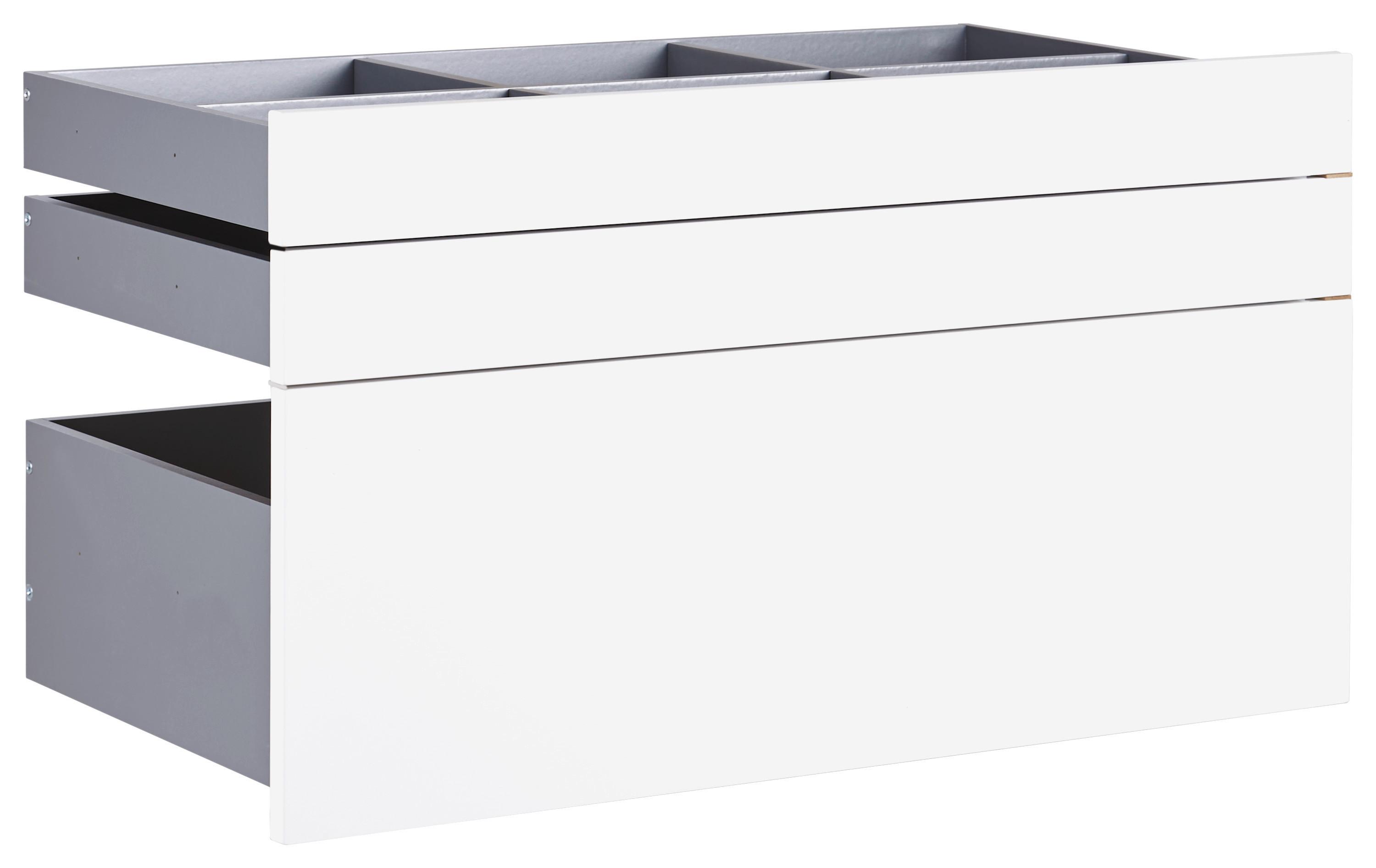 SADA ZÁSUVEK UNIT - vysoce lesklá bílá, Moderní, kompozitní dřevo (91/50,3/47cm) - Ondega