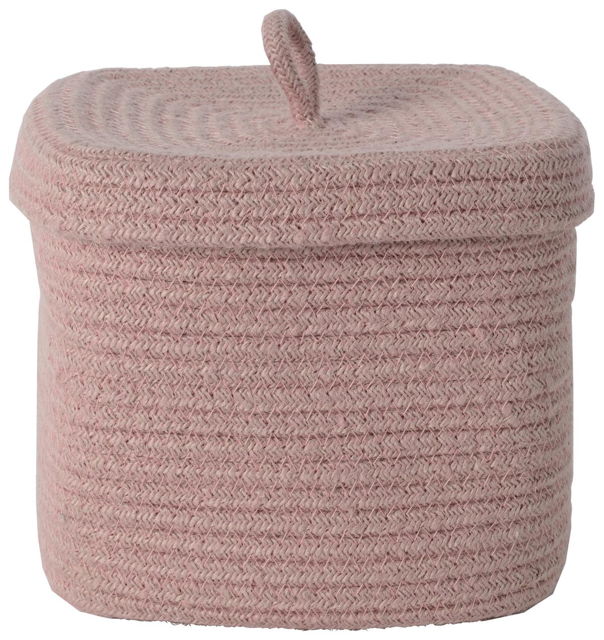 Koš ROMY - růžová, Konvenční, textil/plast (21/18/21cm) - Mömax