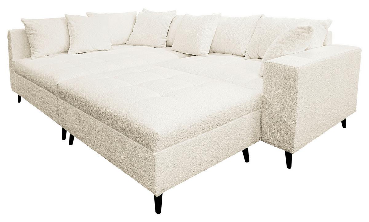 Ecksofa Pruno, Weiß S: 174x247 Cm - Schwarz/Weiß, Design, Textil (174/247cm) - MID.YOU