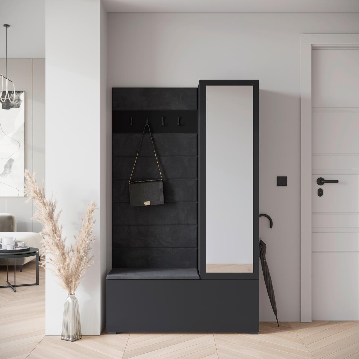 ŠATNA GARDEROBE TEJO II - černá, Design, kompozitní dřevo (115/192/37,5cm) - Livetastic