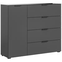 Kommode Ray Anthrazit B: 135 cm - Anthrazit, Design, Glas/Holzwerkstoff (135/112/40cm) - Livetastic