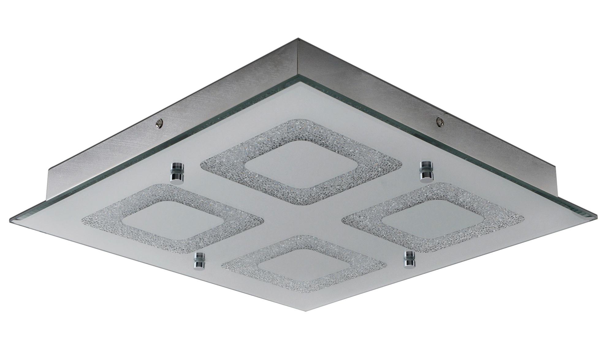 LED-Deckenleuchte Mirror L: 36 cm mit Kristallglas - Chromfarben, Basics, Glas/Metall (5,8cm) - Näve