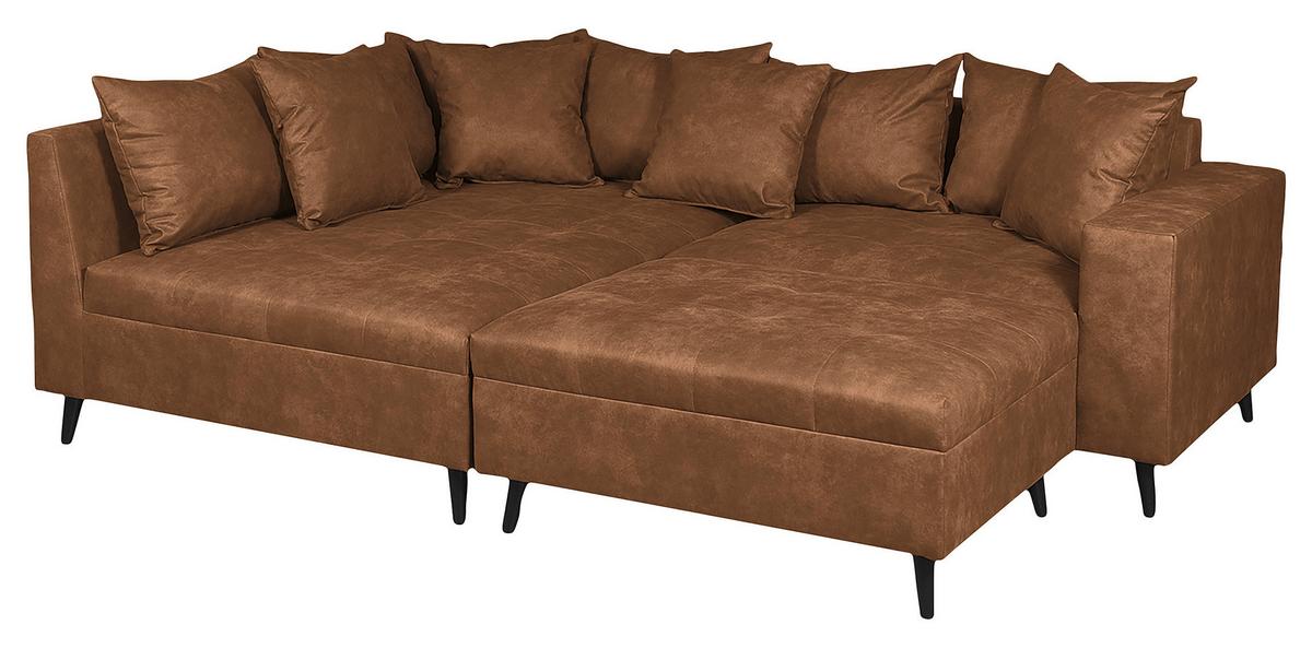 Ecksofa Pruno, Braun S: 174x247 Cm - Schwarz/Braun, Design, Textil (174/247cm) - MID.YOU