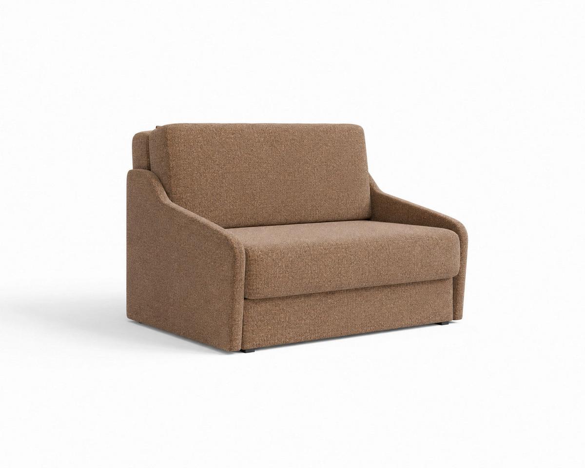 Schlafsofa Fly Rostfarben, B: 136 cm - Rostfarben/Schwarz, Design, Textil (136/86/113cm) - MID.YOU