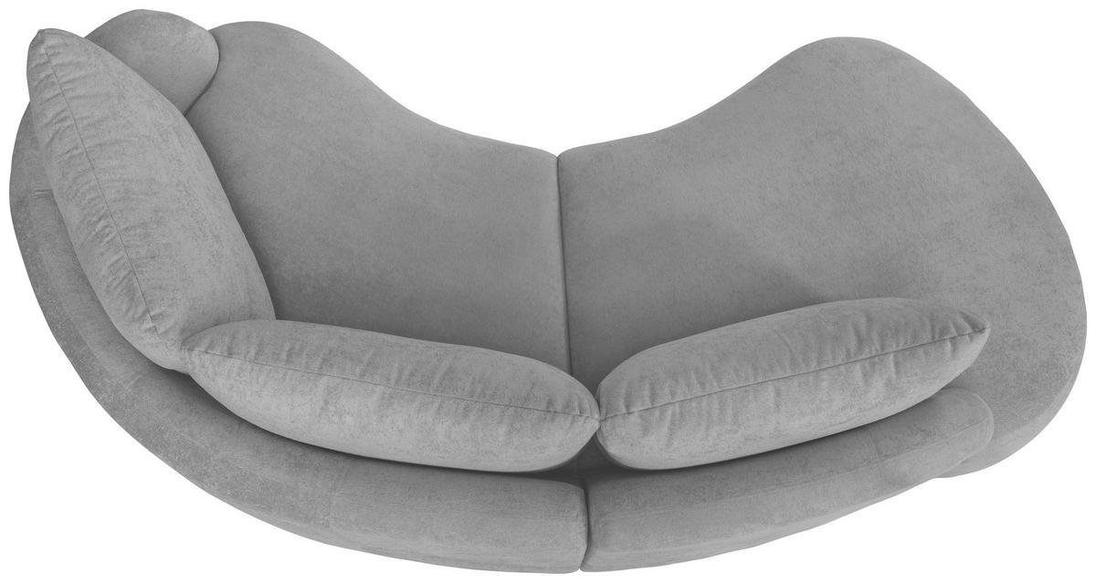 Ecksofa Silberfarben S: 250x139 cm - Silberfarben/Schwarz, MODERN, Textil (250/139cm) - Livetastic