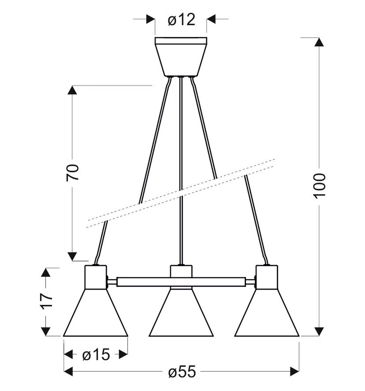 Pendelleuchte 33-71156 More - Goldfarben/Schwarz, Design, Metall (55/55/100cm)