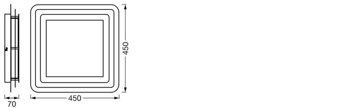 Led-deckenleuchte, 26w Orbis Spiral Layers Square 26w - Weiß, Basics, Metall (45/45/7cm) - Ledvance