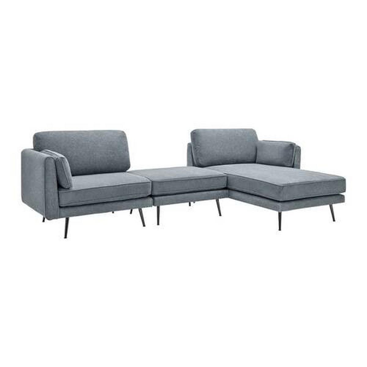 Sedací souprava DUNJA - šedá, Moderní, kov/dřevo (295/89/161cm) - P & B