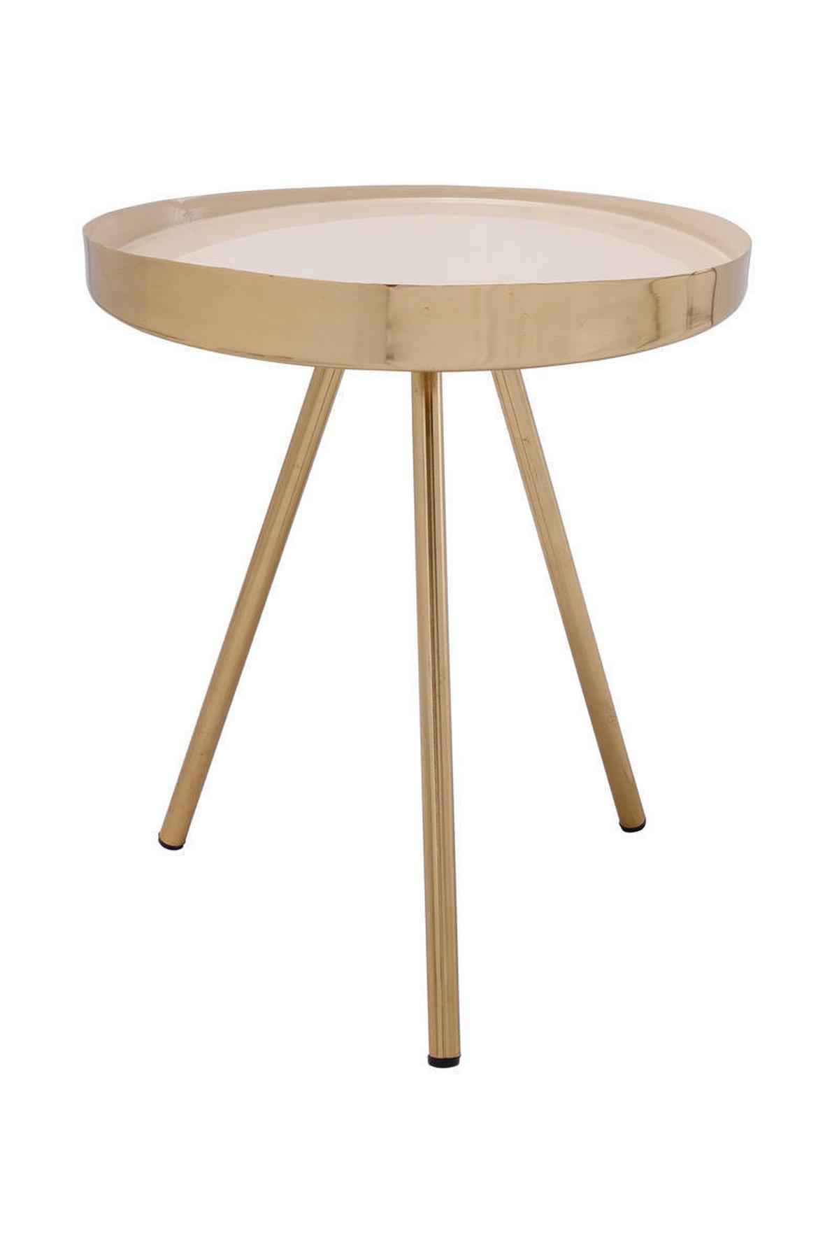 Beistelltisch Morrison Creme/Goldfarben - Goldfarben/Creme, Trend, Metall (51/51/50cm) - Kayoom