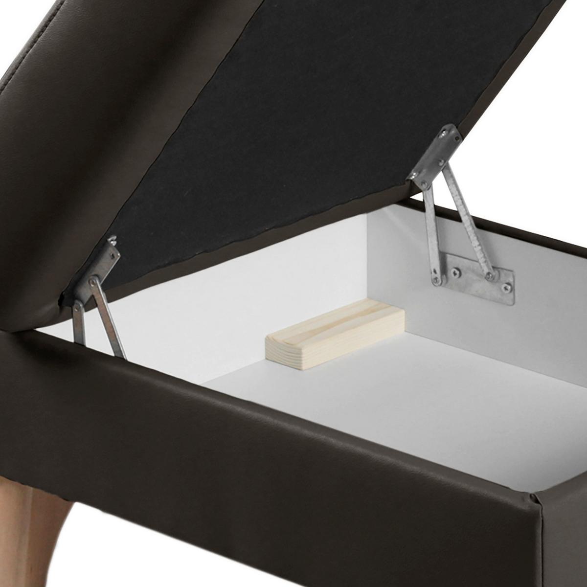 Hocker Fargo Dunkelbraun B: 70 cm - Dunkelbraun/Buchefarben, Design, Leder/Textil (70/44/60cm) - Livetastic