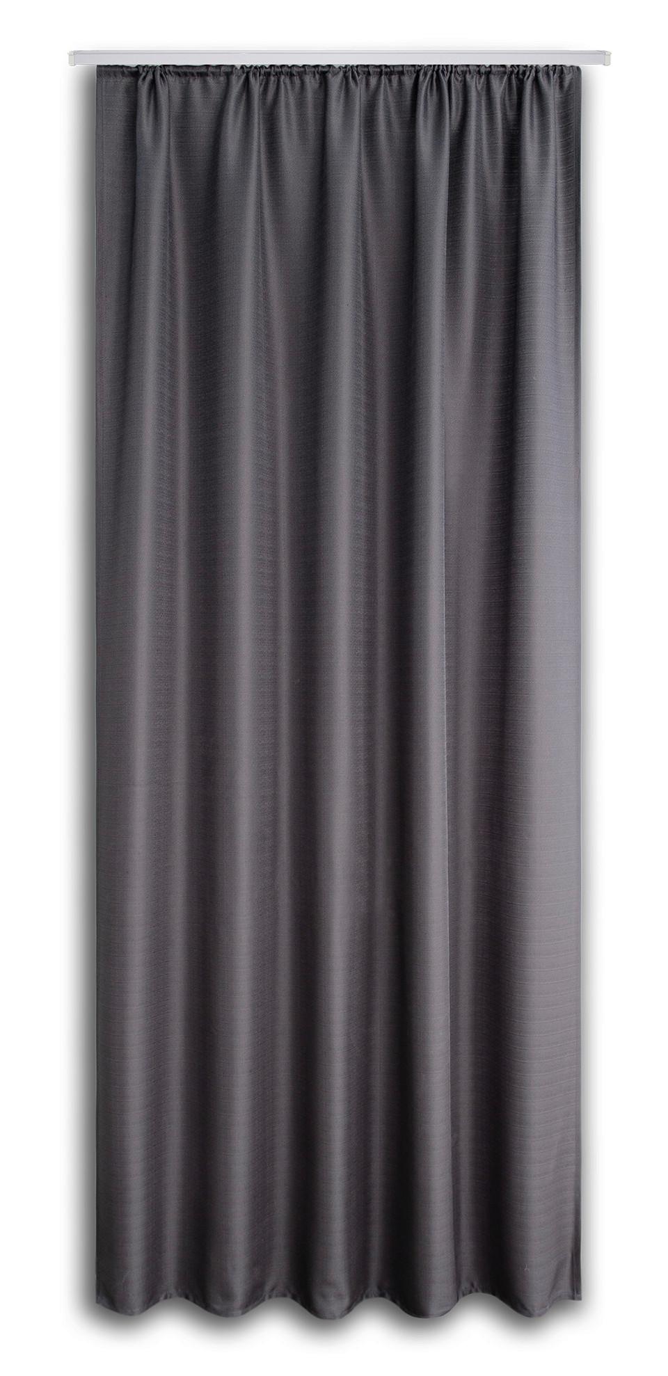 Vorhang mit Universalband Ben 135x245 cm Grau - Grau, KONVENTIONELL, Textil (135/245cm) - Ondega