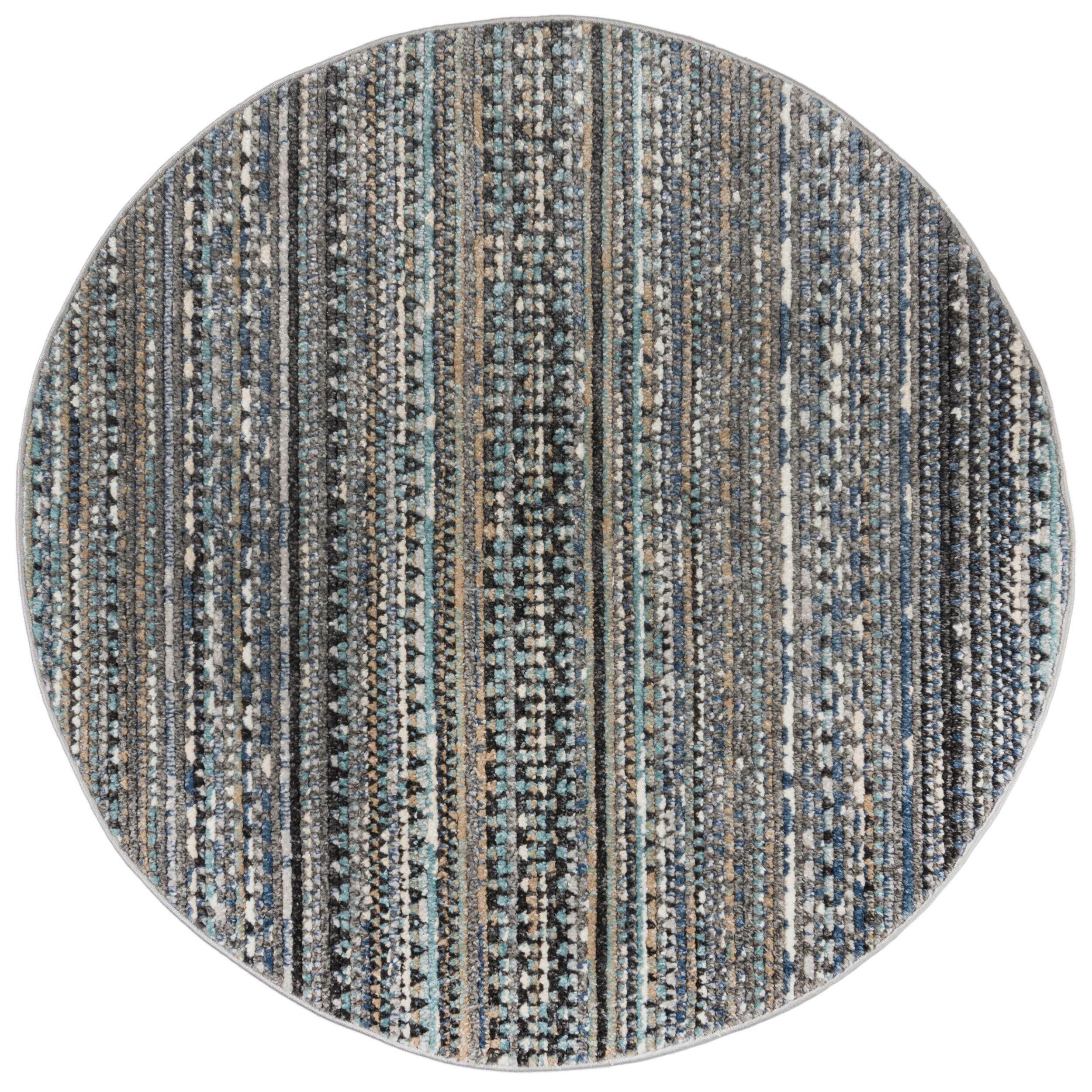 Flachwebteppich Camino Blue 140x140 - Blau, Basics, Textil (140cm)