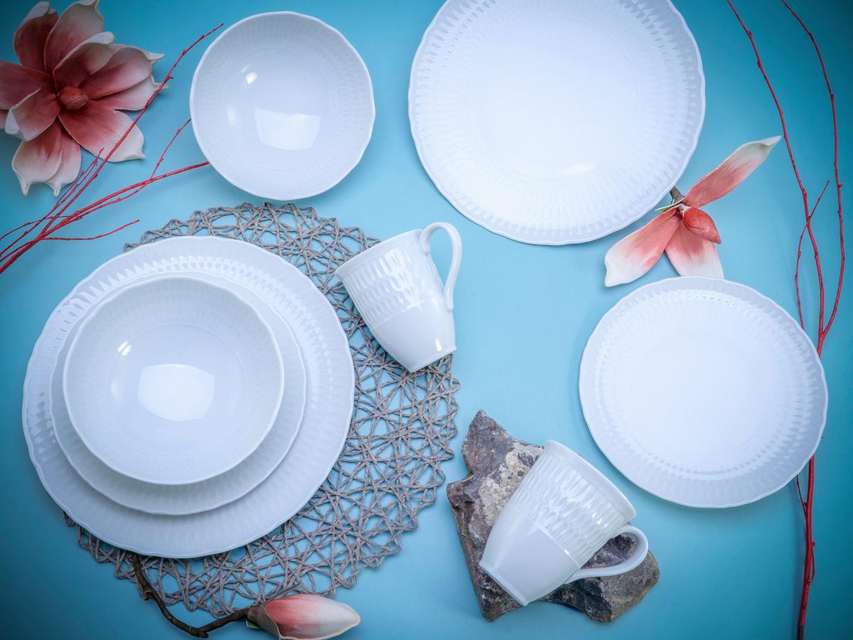 Kombiservice Sofia Keramik 2 Personen Geschirr Set Weiß - Weiß, Trend, Keramik - Creatable