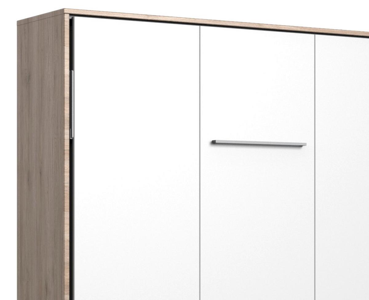 Schrankbett Mit Lattenrost 140x200 Juist Weiß/ Eiche - Eichefarben/Weiß, KONVENTIONELL, Holz/Holzwerkstoff (140/200cm) - MID.YOU