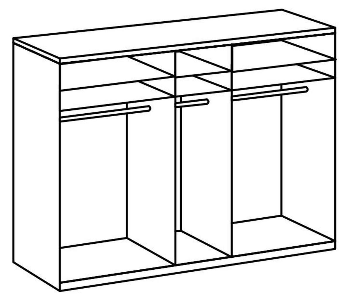 Drehtürenschrank B: 250 cm Level Graphit-/Eichefarben - Eichefarben/Graphitfarben, MODERN, Holzwerkstoff (250/236/58cm) - MID.YOU