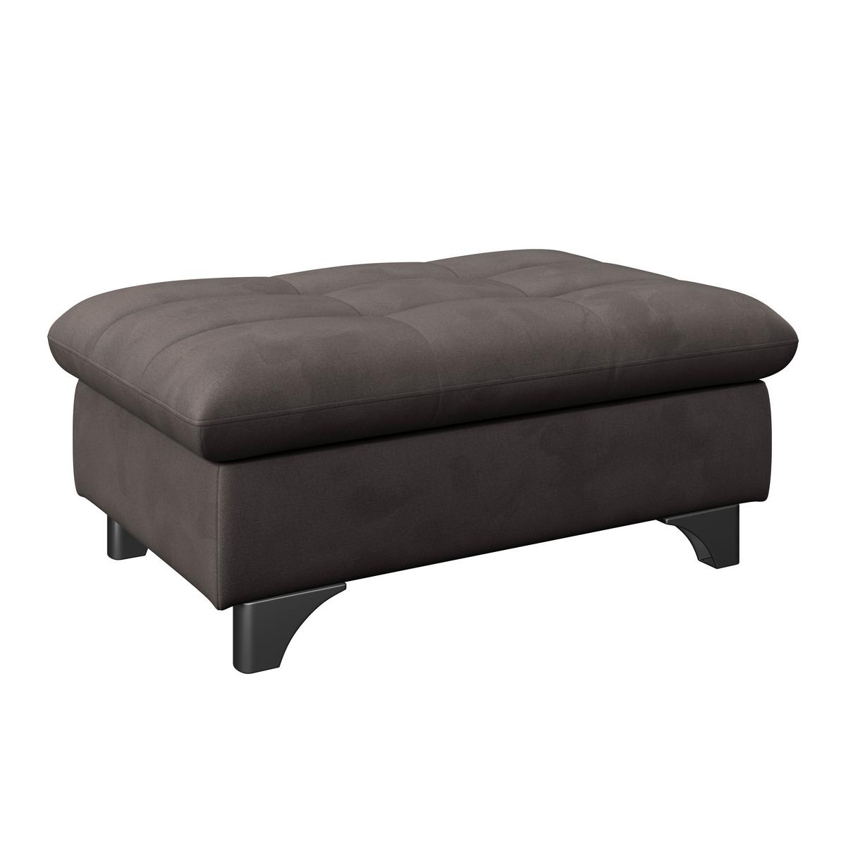 Hocker Gemini Braun, B: 108cm - Chromfarben/Graubraun, KONVENTIONELL, Textil (108/46/108cm)
