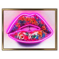Bild Neon Lips - Pink/Schwarz, Basics, Holzwerkstoff/Kunststoff (50/70/3,5cm)