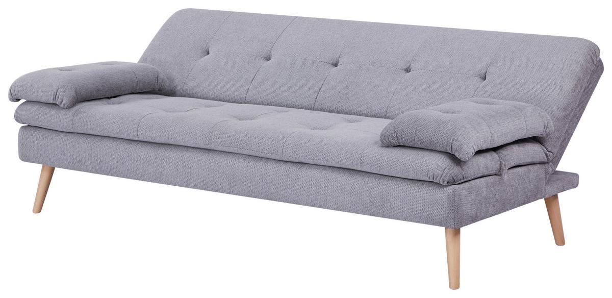 Schlafsofa Armano Grau B: 190 Cm - Naturfarben/Grau, Basics, Holz/Textil (190/83/87cm) - P & B