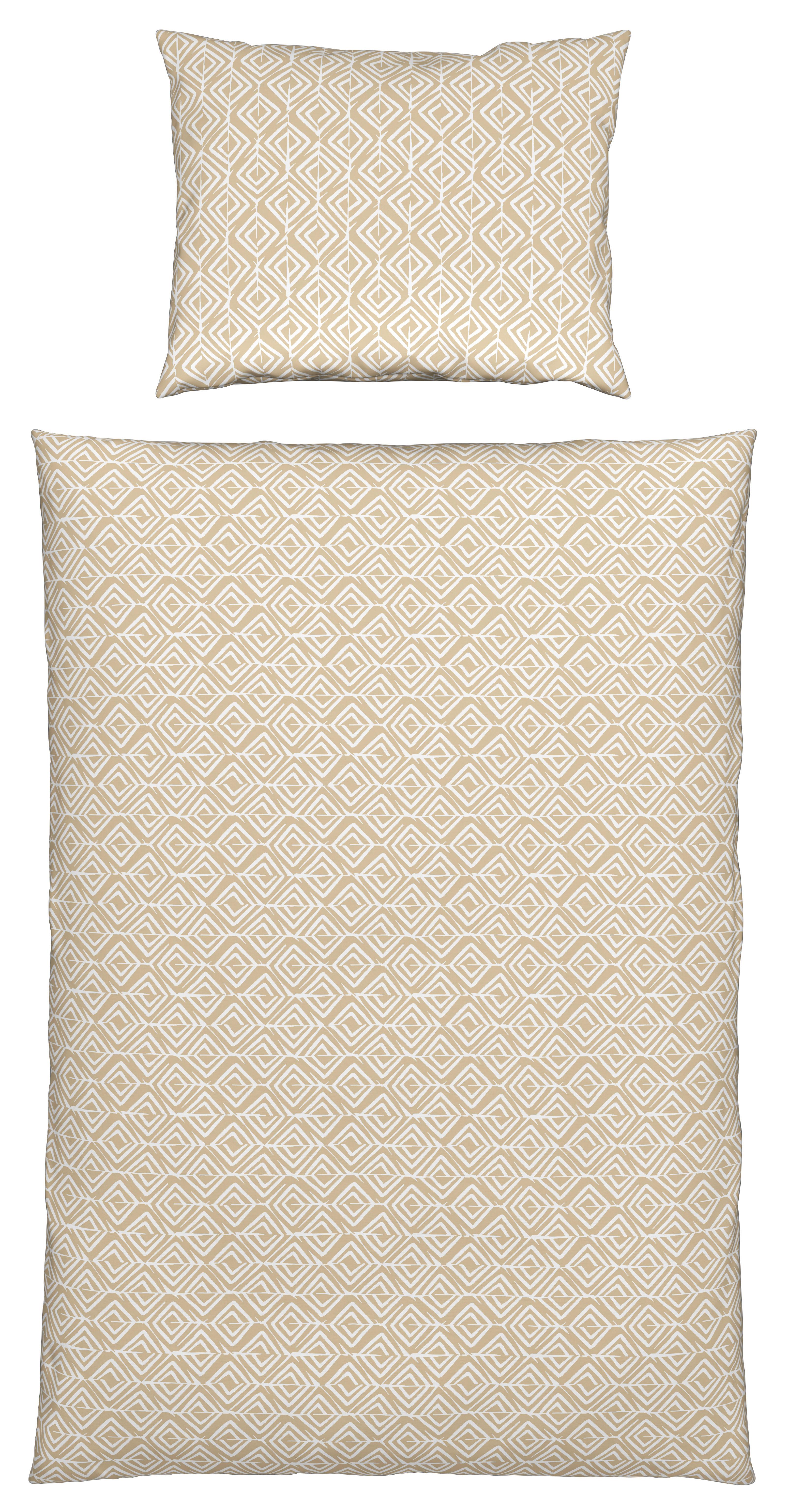 Baumwolle-Bettwäsche 140x200 cm Chrisi Beige - Beige, MODERN, Textil - Luca Bessoni