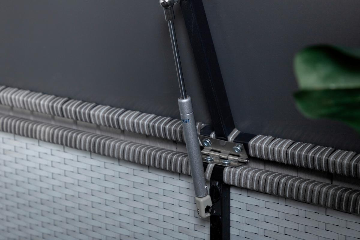 Kissenbox London - Grau, KONVENTIONELL, Kunststoff (130/61/60cm) - Gardenson