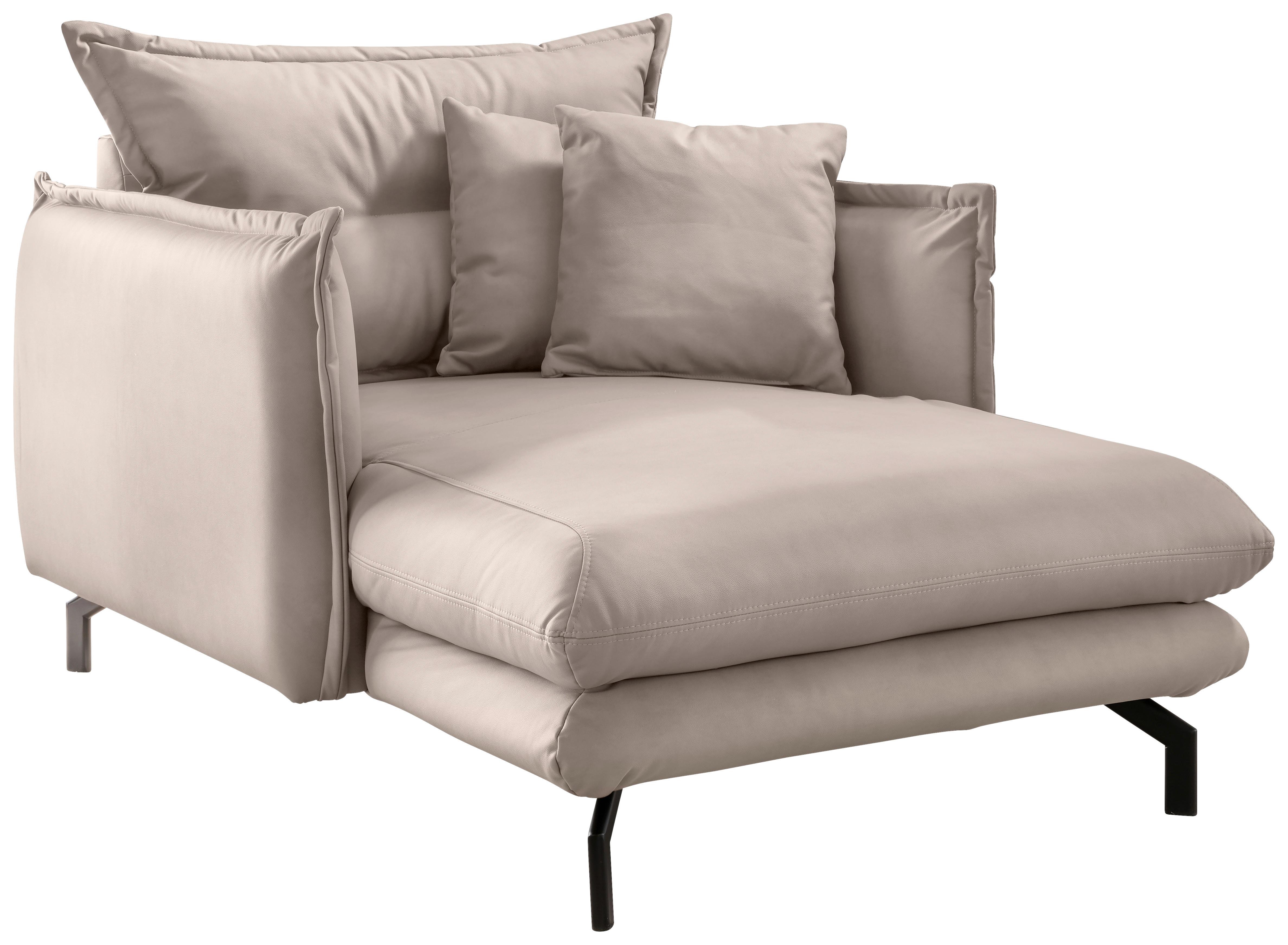 XXL-Sessel Lava Beige B: 111cm - Beige/Schwarz, MODERN, Textil (111/101/167cm) - Livetastic