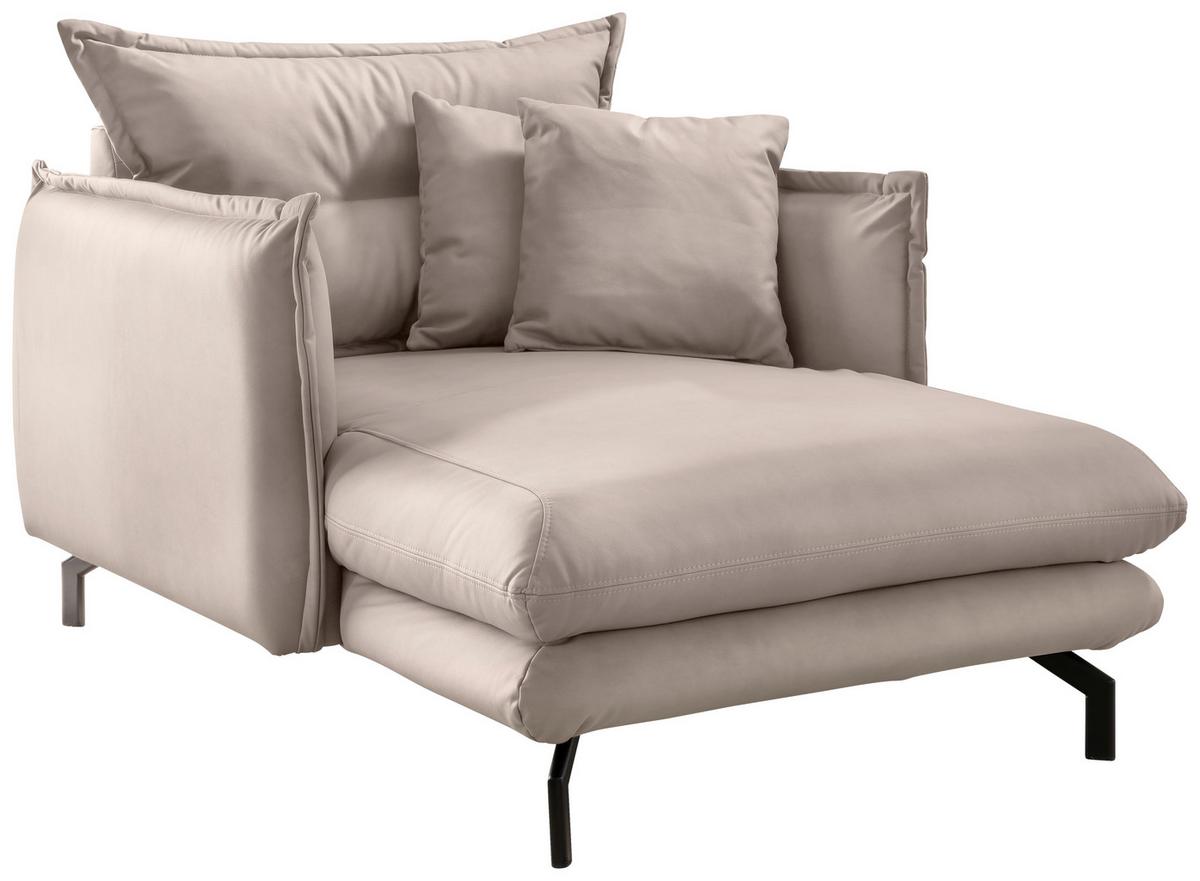 XXL-Sessel Lava Beige B: 111cm - Beige/Schwarz, MODERN, Textil (111/101/167cm) - Livetastic