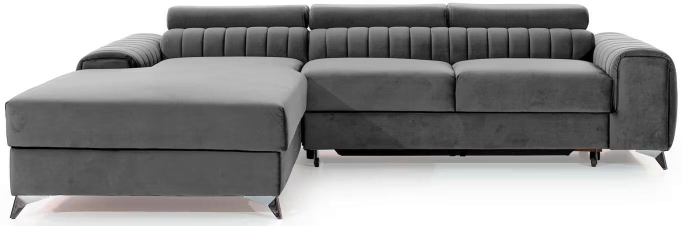 Ecksofa Grayson Grau S: 205x278 Cm - Silberfarben/Grau, Design, Textil (205/278cm) - MID.YOU