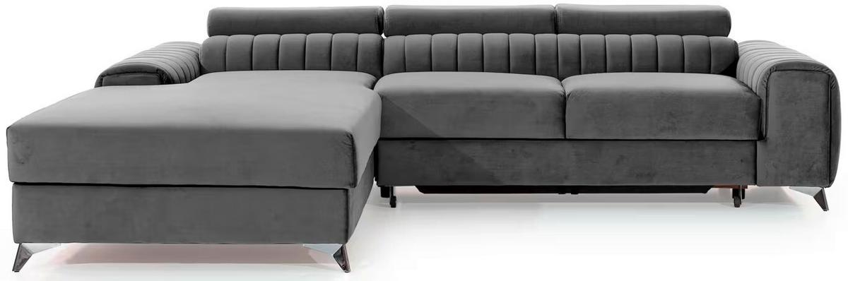 Ecksofa Grayson Grau S: 205x278 Cm - Silberfarben/Grau, Design, Textil (205/278cm) - MID.YOU