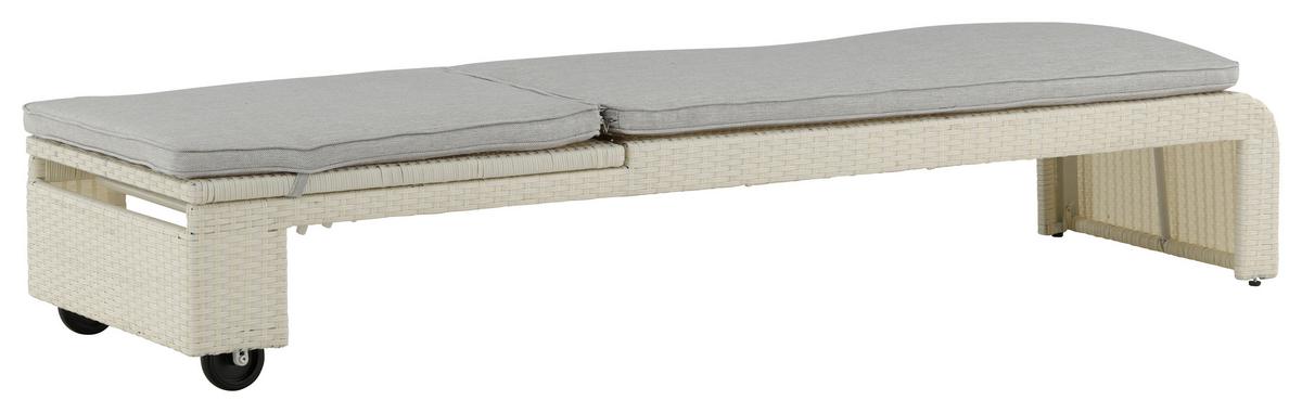 Sonnenliege London Kunststoff verstellbar - Weiß, KONVENTIONELL, Kunststoff (60/32/196cm) - Gardenson