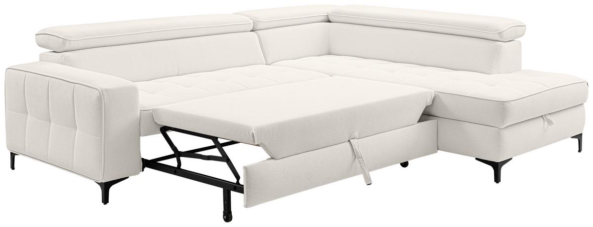 Ecksofa Nala Hellgrau S: 251x203cm - Hellgrau/Schwarz, Design, Textil (251/203cm) - MID.YOU