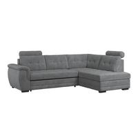 Ecksofa mit Schlaffunktion Falco new anthrazit 251x183 cm - Anthrazit/Schwarz, KONVENTIONELL, Textil (251/183cm) - Ondega