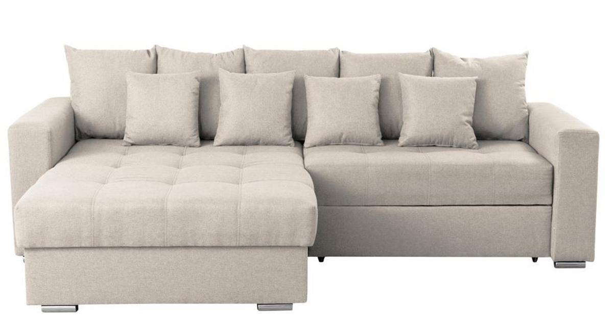 Ecksofa Flavio Beige S: 165x265cm - Beige/Silberfarben, Design, Textil (165/265cm) - MID.YOU